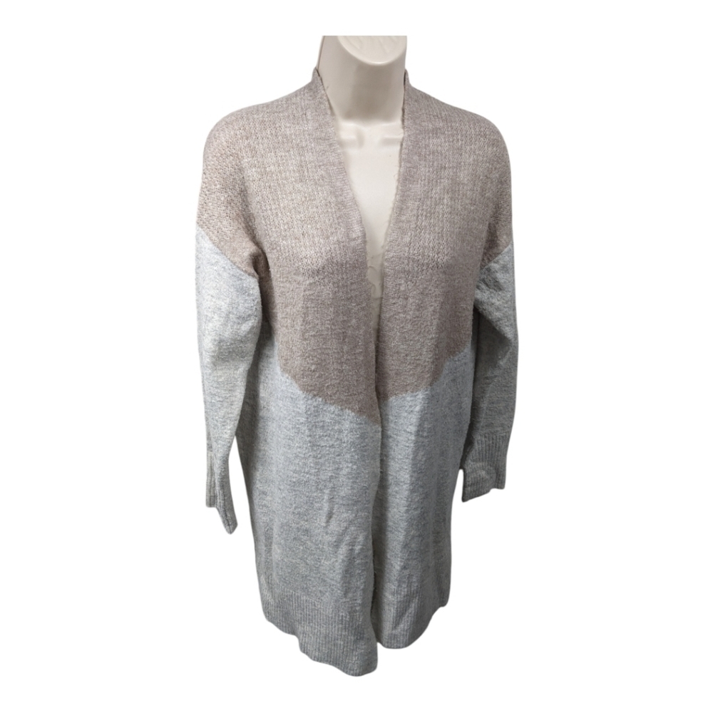 Black Tape Colorblocked Open Front Cardigan Sz M